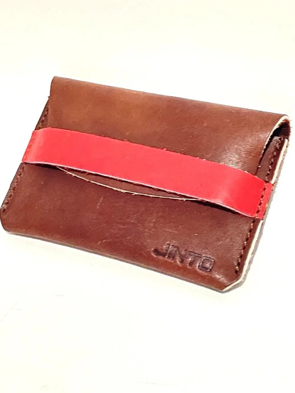 JINTO Jinriki Japan Leather Card Holder Purse Coin Wallet Handmade